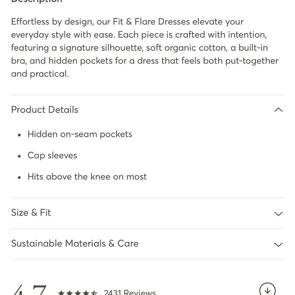 Pact Womens Fit & Flare Crossover Dress Sz L Organic Cotton  Sustainable Capsule - Picture 11 of 12